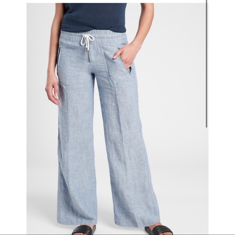New Athleta Cabo linen wide leg pant sz 4